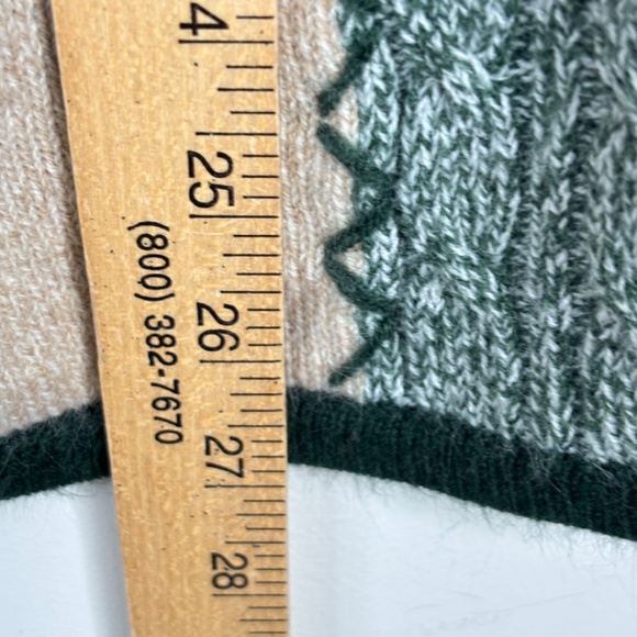 VTG Allison Daley Patchwork Knit Vest L Green Leaf Embroidery Fall St Pattys Day - Picture 6 of 8